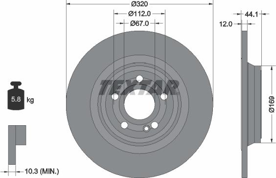 Textar 92324303 - Гальмівний диск autocars.com.ua