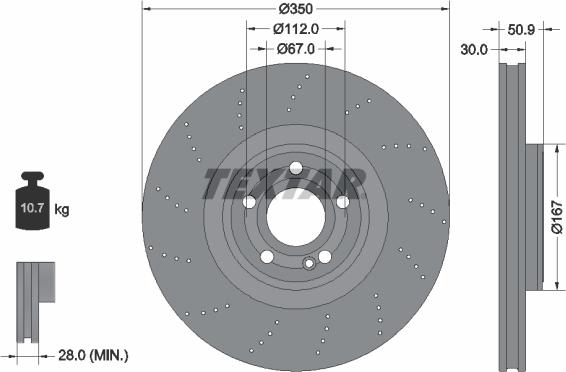 Textar 92324405 - Гальмівний диск autocars.com.ua