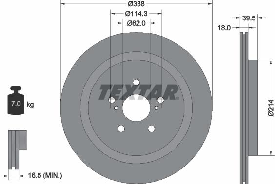 Textar 92325203 - Гальмівний диск autocars.com.ua