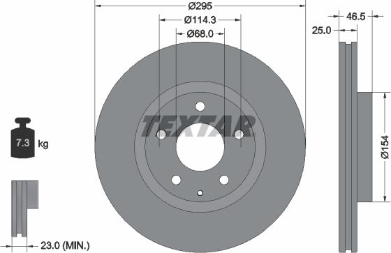 Textar 92326203 - Гальмівний диск autocars.com.ua