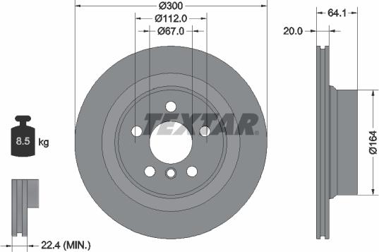 Textar 92326905 - Гальмівний диск autocars.com.ua