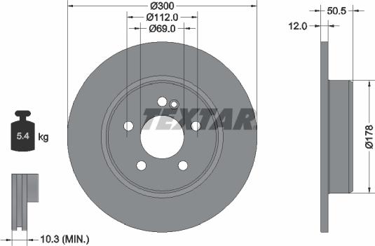 Textar 92331505 - Гальмівний диск autocars.com.ua