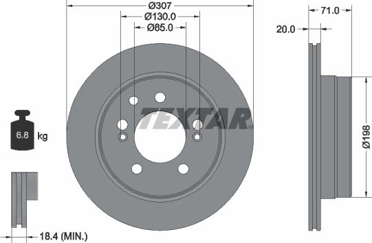 Textar 92338503 - Гальмівний диск autocars.com.ua