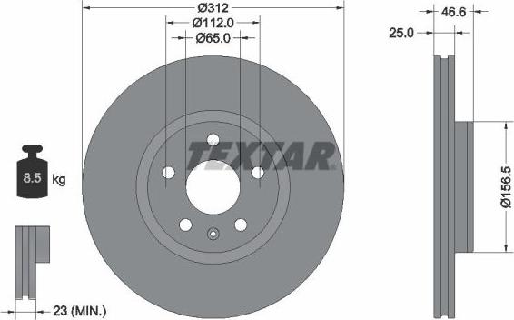 Textar 92343203 - Гальмівний диск autocars.com.ua
