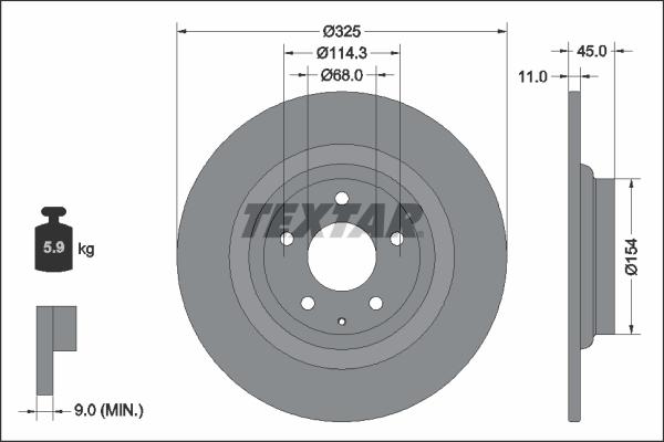Textar 92348203 - Гальмівний диск autocars.com.ua