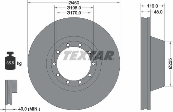 Textar 93084000 - Тормозной диск avtokuzovplus.com.ua