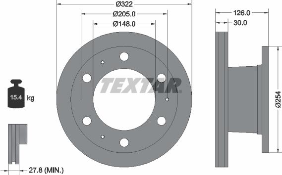 Textar 93084300 - Гальмівний диск autocars.com.ua