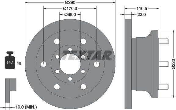 Textar 93095100 - Гальмівний диск autocars.com.ua