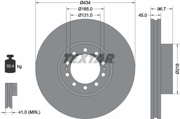 Textar 93105000 - Гальмівний диск autocars.com.ua