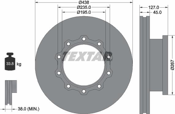 Textar 93105500 - Гальмівний диск autocars.com.ua