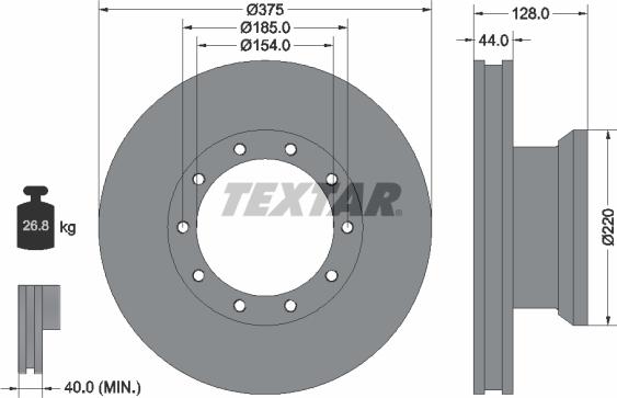 Textar 93105700 - Тормозной диск avtokuzovplus.com.ua