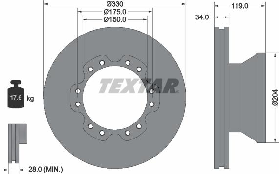 Textar 93142600 - Гальмівний диск autocars.com.ua