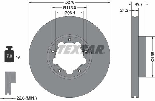 Textar 93185300 - Тормозной диск avtokuzovplus.com.ua