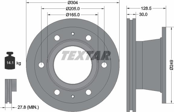 Textar 93188700 - Гальмівний диск autocars.com.ua