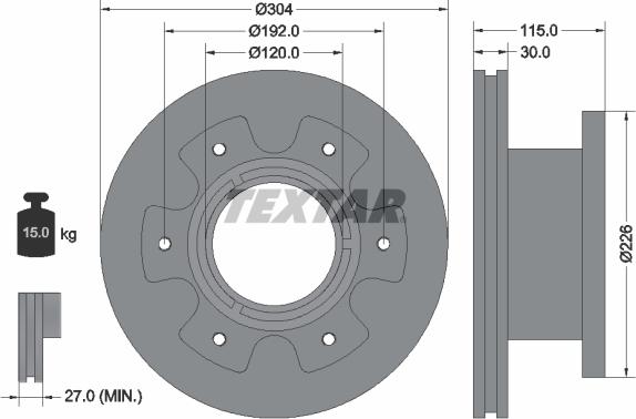 Textar 93191600 - Тормозной диск avtokuzovplus.com.ua