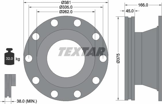 Textar 93192500 - Тормозной диск avtokuzovplus.com.ua