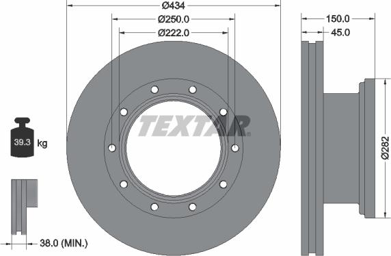 Textar 93192700 - Гальмівний диск autocars.com.ua