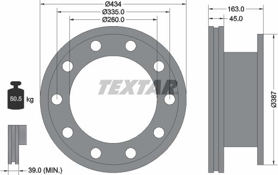 Textar 93193000 - Гальмівний диск autocars.com.ua