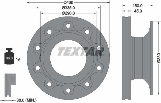 Textar 93193200 - Гальмівний диск autocars.com.ua