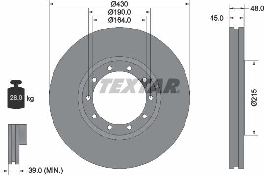 Textar 93193500 - Гальмівний диск autocars.com.ua