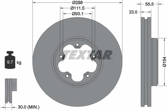 Textar 93260600 - Гальмівний диск autocars.com.ua