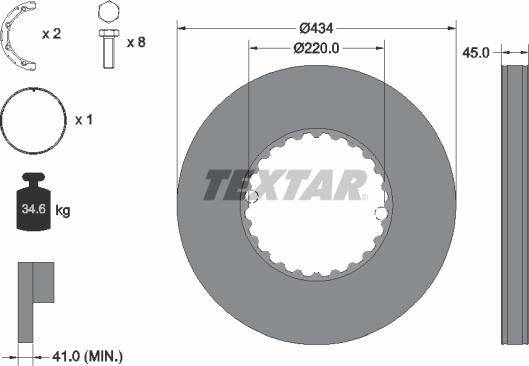 Textar 93272111 - Гальмівний диск autocars.com.ua