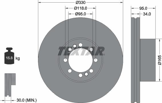 Textar 93276200 - Гальмівний диск autocars.com.ua