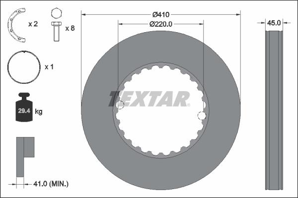 Textar 93291311 - Тормозной диск avtokuzovplus.com.ua