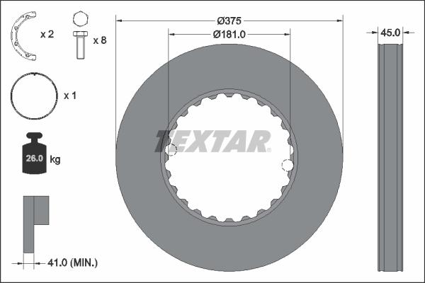 Textar 93291411 - Гальмівний диск autocars.com.ua