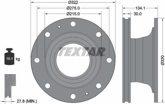 Textar 93324600 - Тормозной диск avtokuzovplus.com.ua