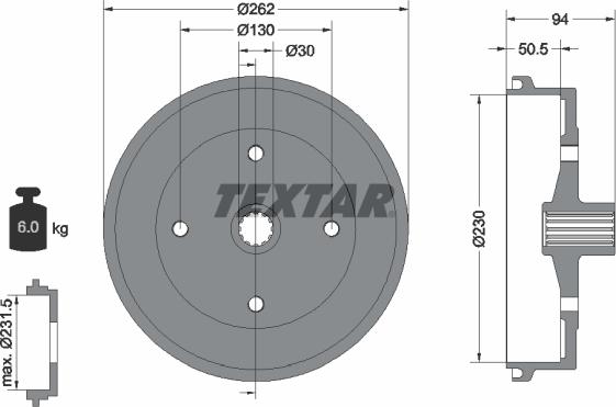 Textar 94004700 - Тормозной барабан autodnr.net