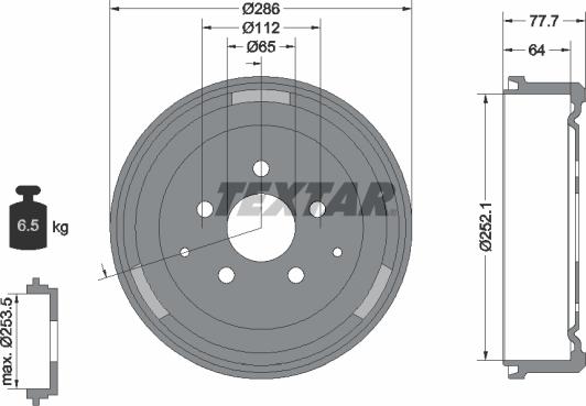 Textar 94008300 - Гальмівний барабан autocars.com.ua