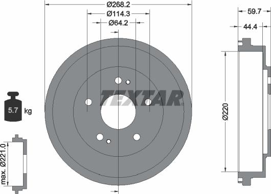 Textar 94023000 - Гальмівний барабан autocars.com.ua