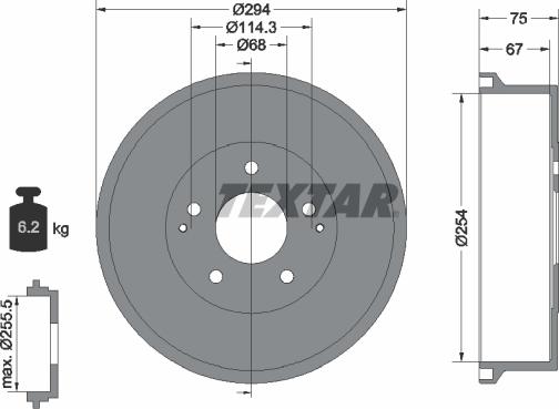 Textar 94023400 - Гальмівний барабан autocars.com.ua