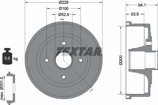 Textar 94024200 - Тормозной барабан avtokuzovplus.com.ua