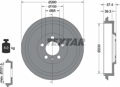 Textar 94024300 - Тормозной барабан avtokuzovplus.com.ua