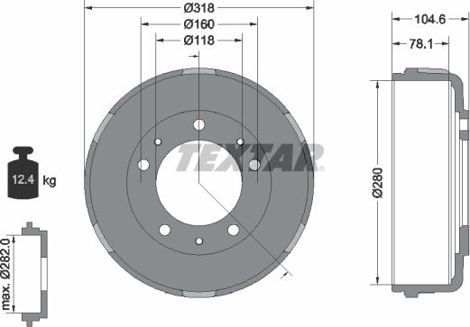 Textar 94024600 - Гальмівний барабан autocars.com.ua