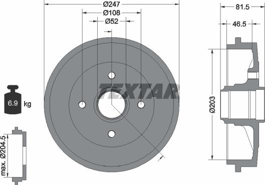 Textar 94024900 - Гальмівний барабан autocars.com.ua