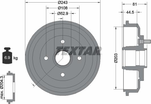 Textar 94026700 - Гальмівний барабан autocars.com.ua