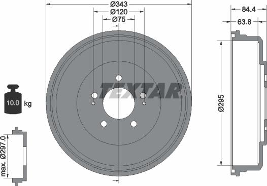 Textar 94035800 - Гальмівний барабан autocars.com.ua