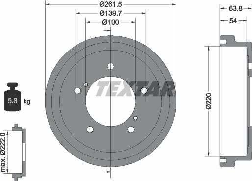 Textar 94037800 - Гальмівний барабан autocars.com.ua