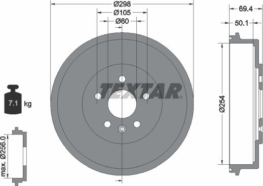 Textar 94039500 - Гальмівний барабан autocars.com.ua