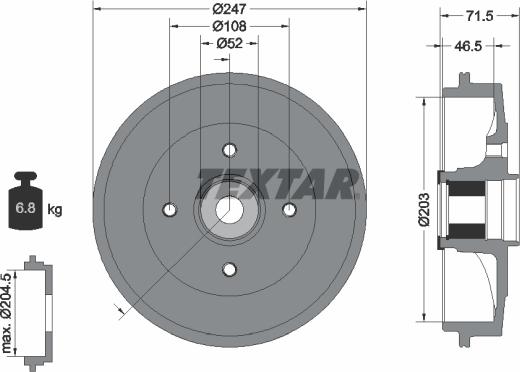 Textar 94041600 - Гальмівний барабан autocars.com.ua