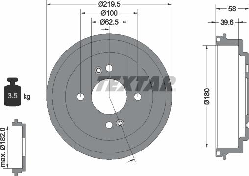 Textar 94044100 - Гальмівний барабан autocars.com.ua