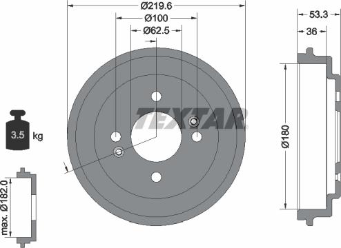 Textar 94044400 - Тормозной барабан autodnr.net