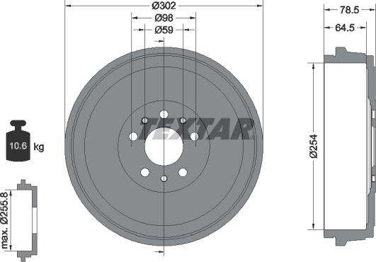 Textar 94045400 - Гальмівний барабан autocars.com.ua