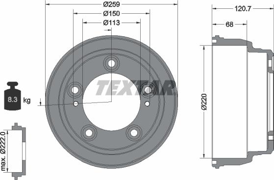 Textar 94046600 - Тормозной барабан avtokuzovplus.com.ua