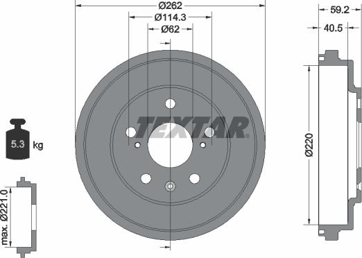 Textar 94047600 - Гальмівний барабан autocars.com.ua