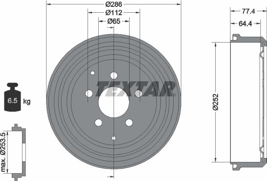 Textar 94048300 - Гальмівний барабан autocars.com.ua