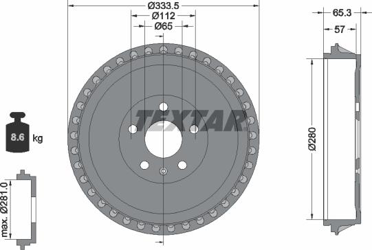Textar 94049000 - Гальмівний барабан autocars.com.ua